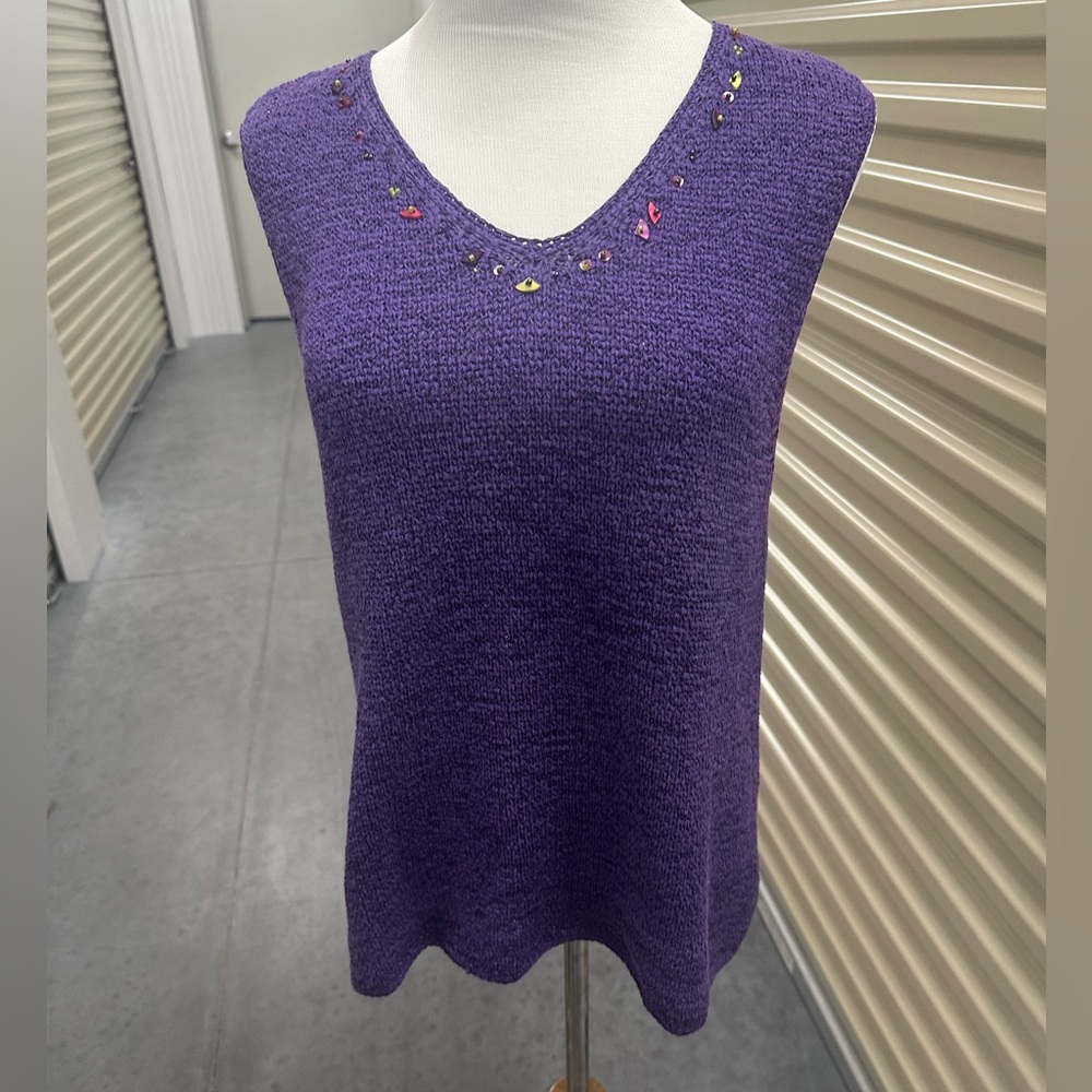 Koret Purple Knit Tank Top - Art Aunt Bohemian 90’s